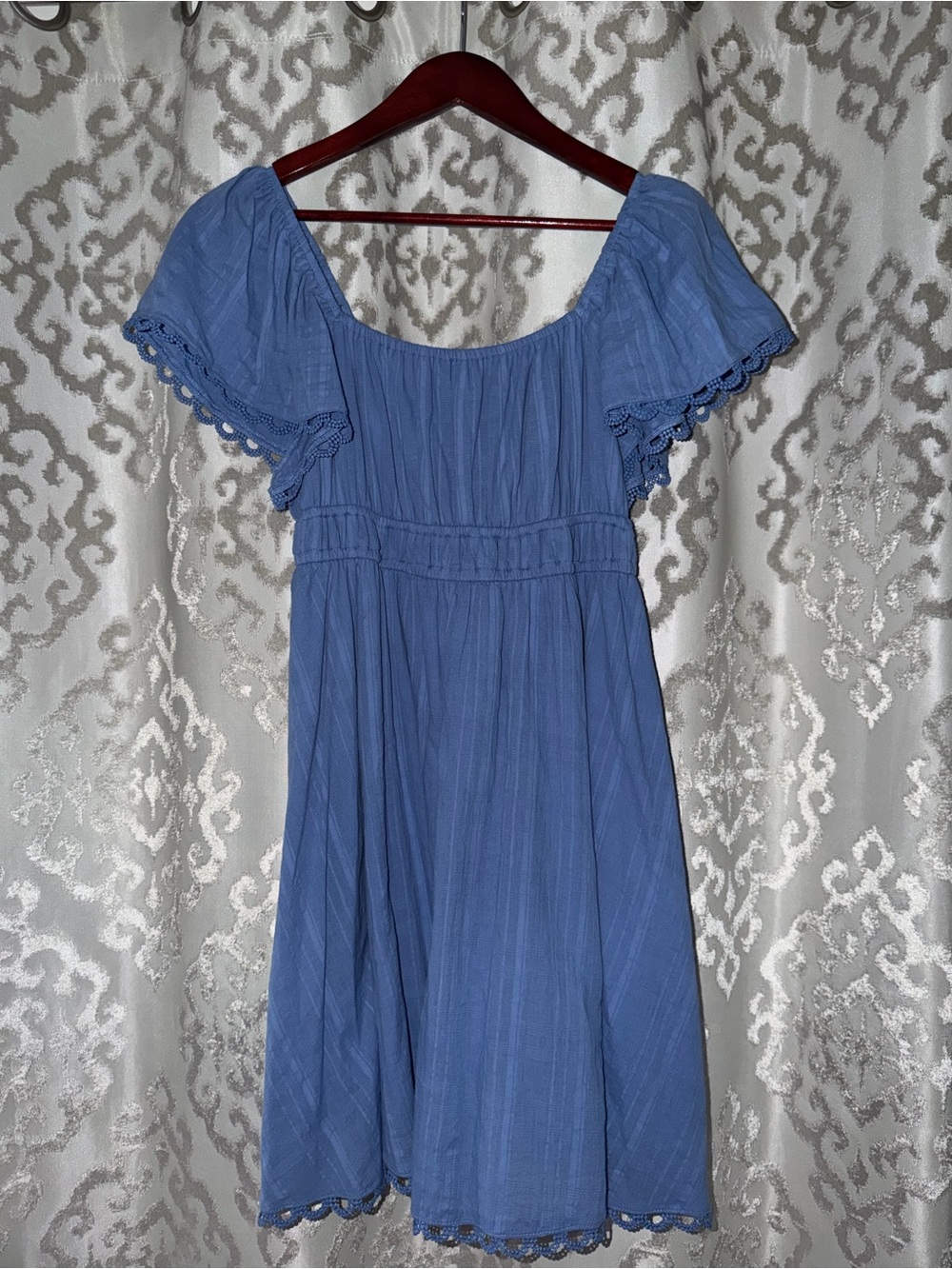 Blue Off-Shoulder Summer Dress